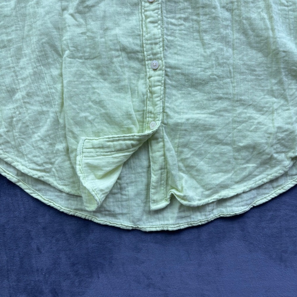 St Johns Bay Womens XS Lime Green Cotton Gauze Tunic Button Down Shirt - Picture 4 of 7